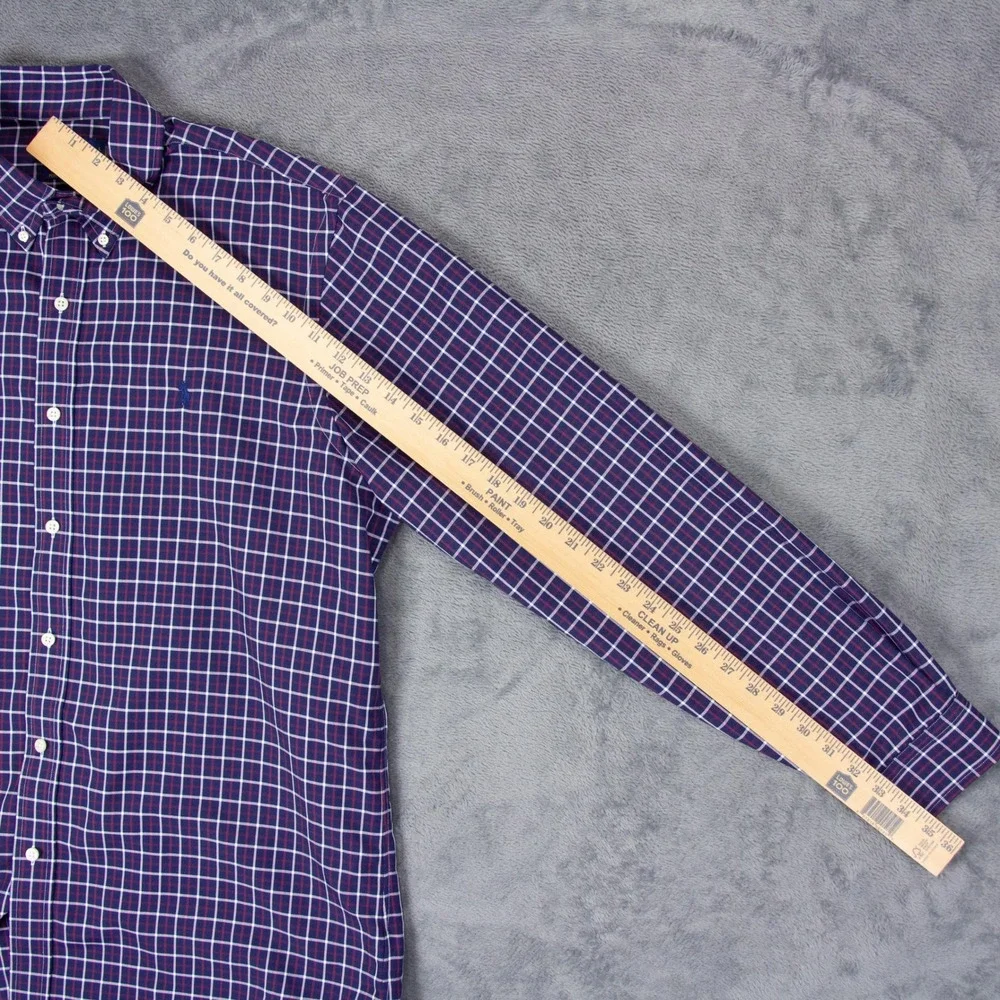 Polo Ralph Lauren Mens L Classic Fit Performance Nylon Poly Shirt Blue‎